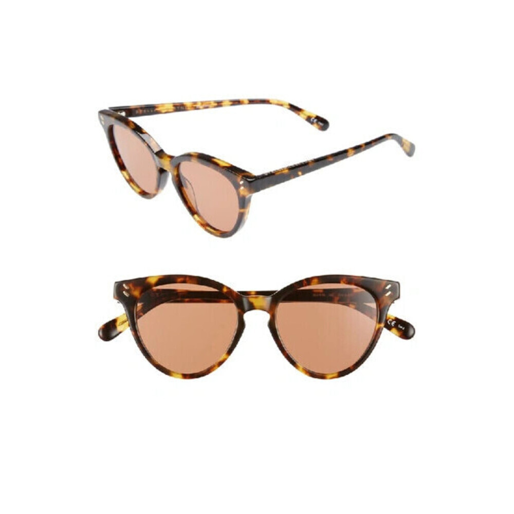 STELLA MCCARTNEY 50mm Round Sunglasses Medium Havana 50 18 145